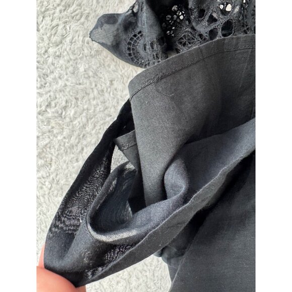 Asymmetrical Black Skirt With Eyelet Lace By Leifnotes Anthropologie Size 8 - Picture 5 of 15